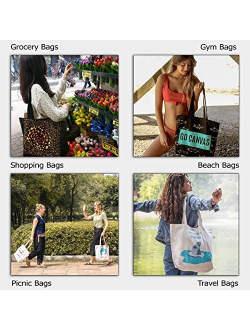 EcoRight Large Canvas Tote Bag for Women, Beach Bags and Totes for Women, Girls