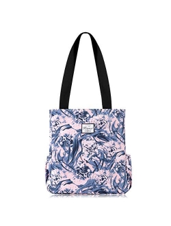 KAMO Floral Tote Bag - Waterproof Lightweight Handbags Travel Shoulder Bag for Hiking Yoga Gym Swimming Travel Beach