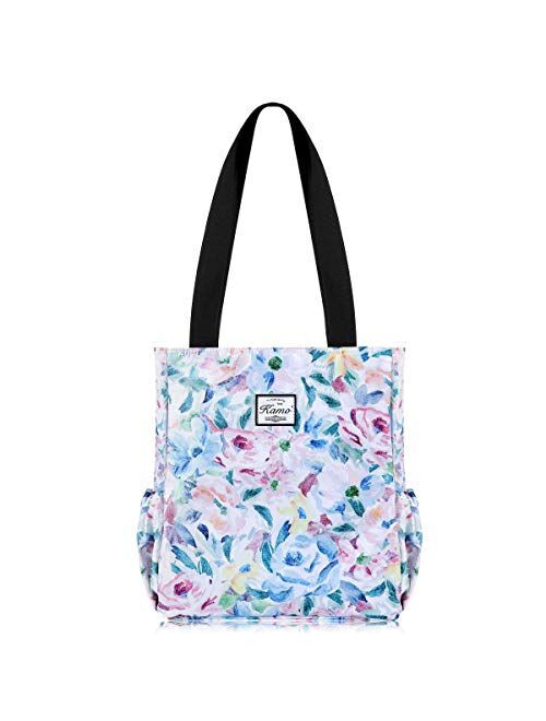 KAMO Floral Tote Bag - Waterproof Lightweight Handbags Travel Shoulder Bag for Hiking Yoga Gym Swimming Travel Beach