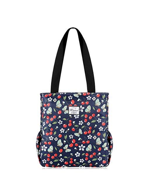 KAMO Floral Tote Bag - Waterproof Lightweight Handbags Travel Shoulder Bag for Hiking Yoga Gym Swimming Travel Beach