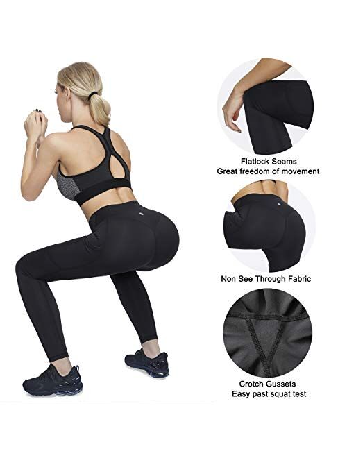 MERMAID'S MYSTERY Leggings Workout Yoga Pants with Pockets Black Butt Lifting Leggings