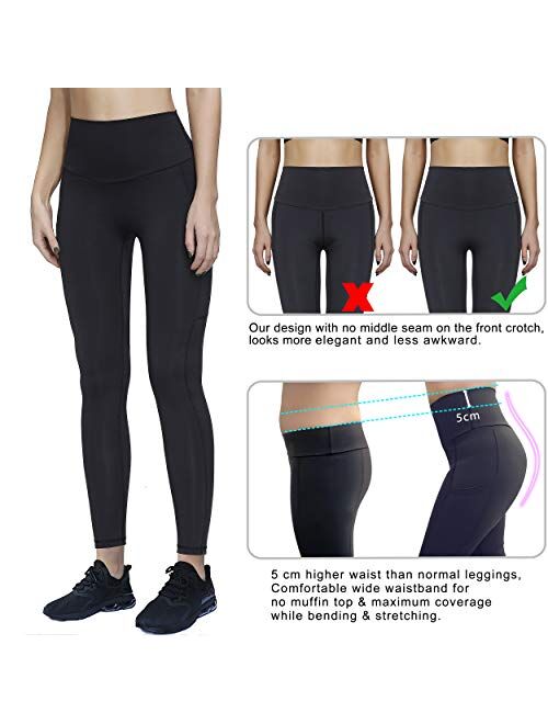 MERMAID'S MYSTERY Leggings Workout Yoga Pants with Pockets Black Butt Lifting Leggings