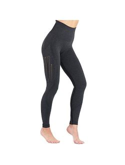 High Waisted Seamless Leggings Tummy Control Workout Gym Butt Lifting Leggings Mesh Yoga Pants