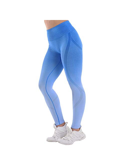 High Waisted Seamless Leggings Tummy Control Workout Gym Butt Lifting Leggings Mesh Yoga Pants