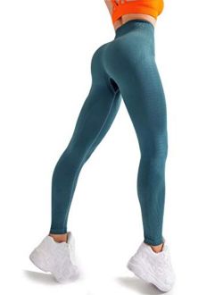 High Waisted Butt Lifting Leggings Seamless Yoga Leggings Sweat Proof Tummy Control