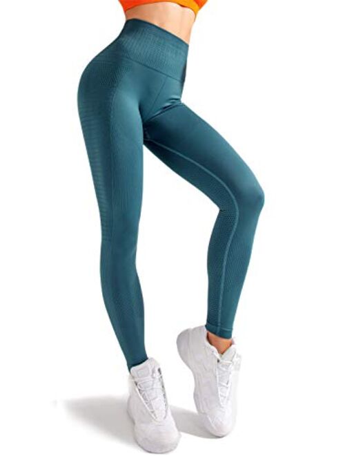 High Waisted Butt Lifting Leggings Seamless Yoga Leggings Sweat Proof Tummy Control