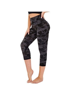 Gayhay High Waisted Capri Butt Lifting Leggings - Soft Slim Tummy Control - Exercise Pants for Running Cycling Yoga Workout