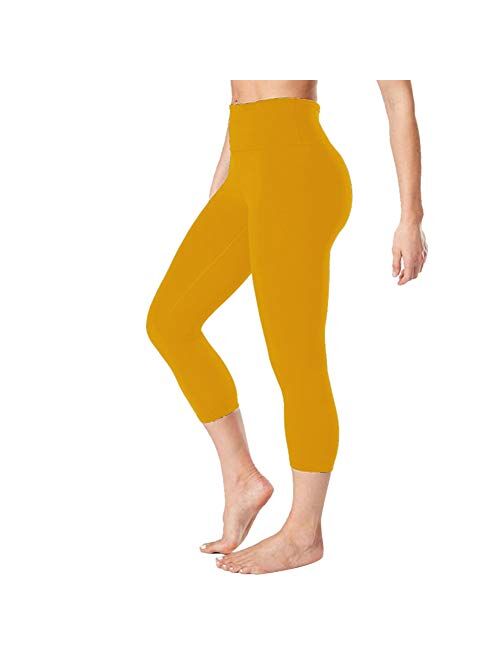 Gayhay High Waisted Capri Butt Lifting Leggings - Soft Slim Tummy Control - Exercise Pants for Running Cycling Yoga Workout