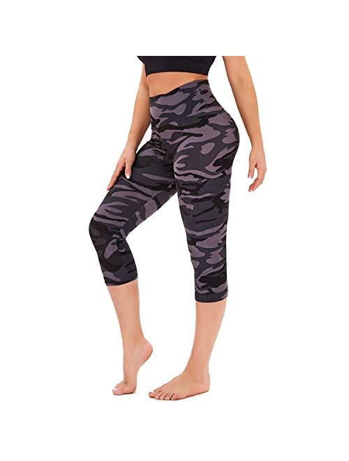 Gayhay High Waisted Capri Butt Lifting Leggings - Soft Slim Tummy Control - Exercise Pants for Running Cycling Yoga Workout