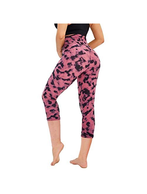 Gayhay High Waisted Capri Butt Lifting Leggings - Soft Slim Tummy Control - Exercise Pants for Running Cycling Yoga Workout