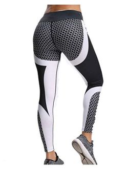 CROSS1946 3D Printed Leggings Sports Gym Yoga Workout High Waist Butt Lifting Leggings Dry Fit