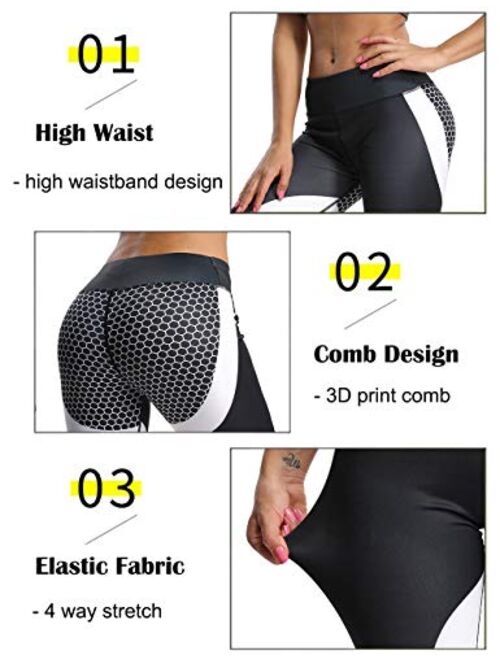 CROSS1946 3D Printed Leggings Sports Gym Yoga Workout High Waist Butt Lifting Leggings Dry Fit