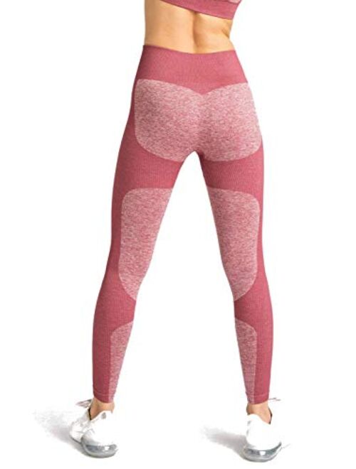 M MOYOOGA Seamless Workout Butt Lifting Leggings High Waisted Leggings for Yoga Gym Sports