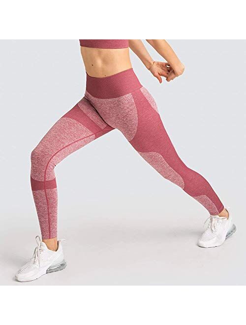 M MOYOOGA Seamless Workout Butt Lifting Leggings High Waisted Leggings for Yoga Gym Sports