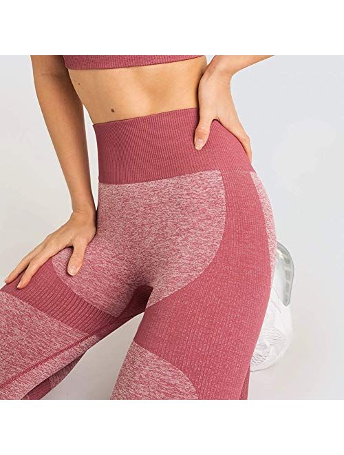 M MOYOOGA Seamless Workout Butt Lifting Leggings High Waisted Leggings for Yoga Gym Sports