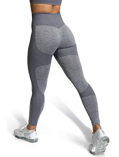 M MOYOOGA Seamless Workout Butt Lifting Leggings High Waisted Leggings for Yoga Gym Sports