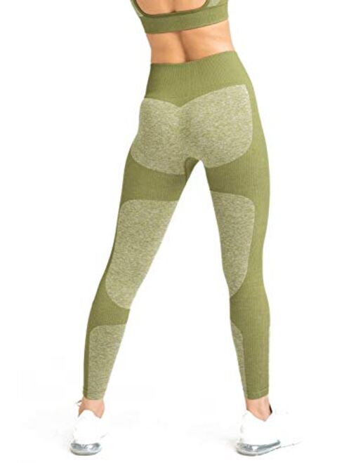 M MOYOOGA Seamless Workout Butt Lifting Leggings High Waisted Leggings for Yoga Gym Sports