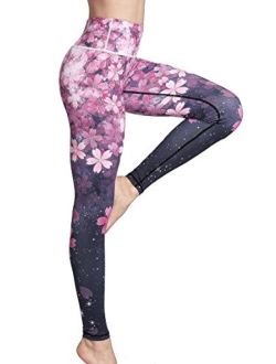 FLYILY High Waist Printed Yoga Pants Stretchy Fitness Workout Sports Butt Lifting Leggings