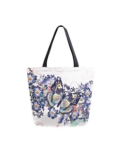 Naanle Unicorn Canvas Tote Bag Large Shoulder Bag Handbag Shopping Grocery Bag