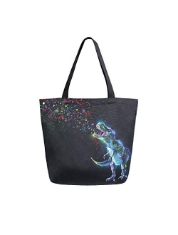 Naanle Unicorn Canvas Tote Bag Large Shoulder Bag Handbag Shopping Grocery Bag