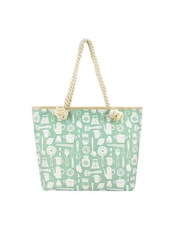 Large Beach Travel Canvas Tote Cute Shoulder Shopping Bag