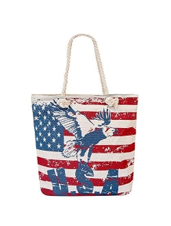 Large Beach Travel Canvas Tote Cute Shoulder Shopping Bag