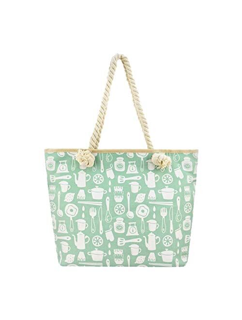 Large Beach Travel Canvas Tote Cute Shoulder Shopping Bag