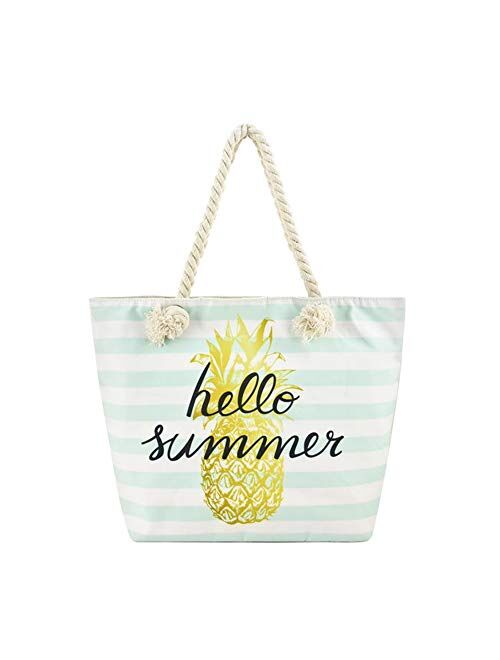 Large Beach Travel Canvas Tote Cute Shoulder Shopping Bag