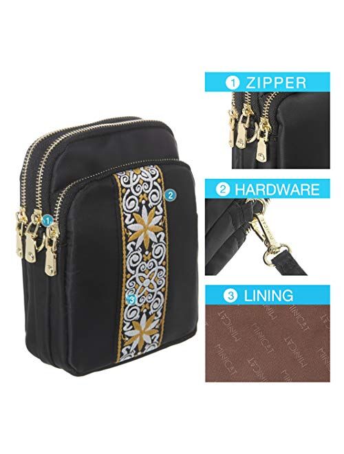 MINICAT Nylon Small Crossbody Bags RFID Blocking Card Slots Cell Phone Purse Wallet for Women