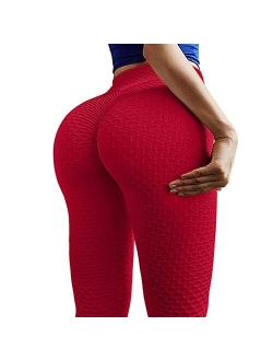 Ruched Butt Lifting High Waist Textured Yoga Pants Tummy Control Workout Leggings