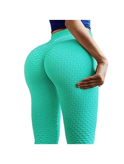 Ruched Butt Lifting High Waist Textured Yoga Pants Tummy Control Workout Leggings