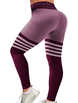 Ruched Butt Lifting High Waist Textured Yoga Pants Tummy Control Workout Leggings