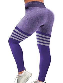 Ruched Butt Lifting High Waist Textured Yoga Pants Tummy Control Workout Leggings