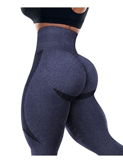 Ruched Butt Lifting High Waist Textured Yoga Pants Tummy Control Workout Leggings