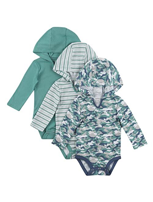 Hanes Ultimate Baby Flexy 3 Pack Hoodie Bodysuits