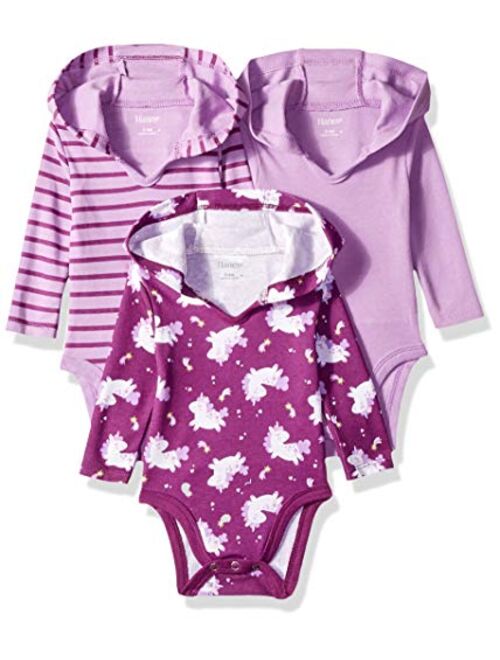 Hanes Ultimate Baby Flexy 3 Pack Hoodie Bodysuits