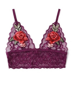 Sexy Women's Bralette Floral Embroidered Spaghetti Strap Tops