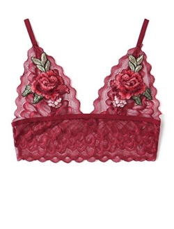 Sexy Women's Bralette Floral Embroidered Spaghetti Strap Tops