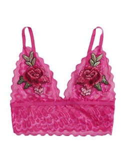 Sexy Women's Bralette Floral Embroidered Spaghetti Strap Tops