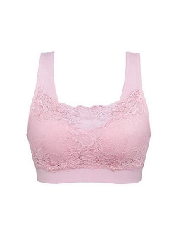 Sports Bra Seamless Lace Coverage Comfortable Daily Bralette with Removable Pads