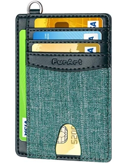 FurArt Slim Minimalist Wallet, Front Pocket Wallets, RFID Blocking, Credit Card Holder with Disassembly D-Shackle