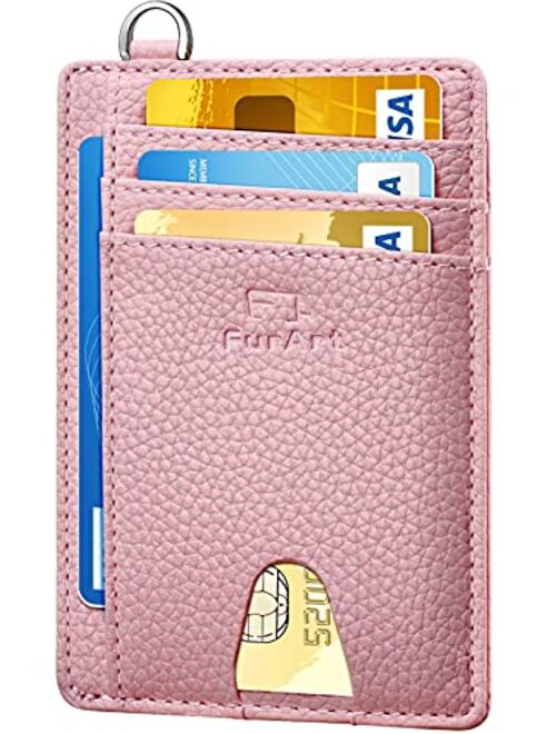 FurArt Slim Minimalist Wallet, Front Pocket Wallets, RFID Blocking, Credit Card Holder with Disassembly D-Shackle