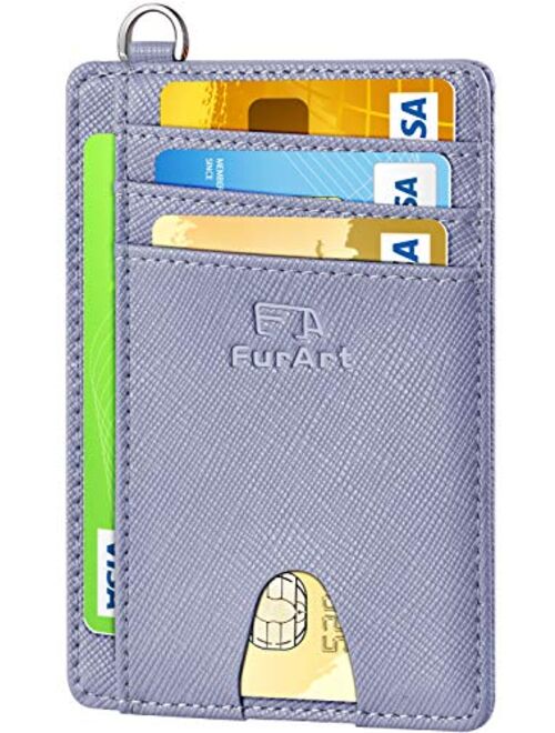 FurArt Slim Minimalist Wallet, Front Pocket Wallets, RFID Blocking, Credit Card Holder with Disassembly D-Shackle