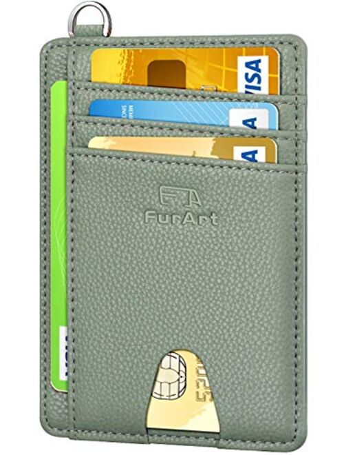 FurArt Slim Minimalist Wallet, Front Pocket Wallets, RFID Blocking, Credit Card Holder with Disassembly D-Shackle