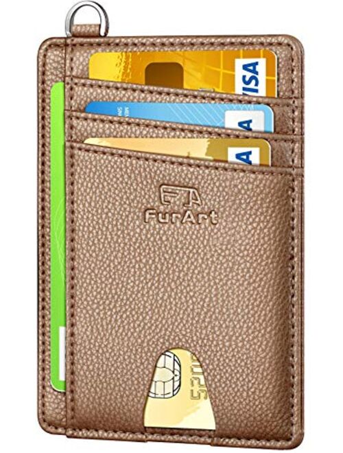 FurArt Slim Minimalist Wallet, Front Pocket Wallets, RFID Blocking, Credit Card Holder with Disassembly D-Shackle