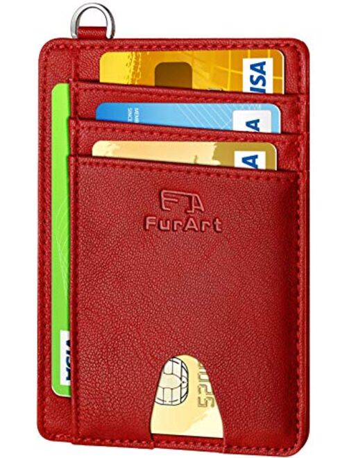 FurArt Slim Minimalist Wallet, Front Pocket Wallets, RFID Blocking, Credit Card Holder with Disassembly D-Shackle