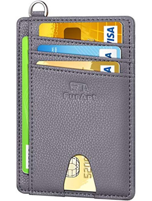 FurArt Slim Minimalist Wallet, Front Pocket Wallets, RFID Blocking, Credit Card Holder with Disassembly D-Shackle