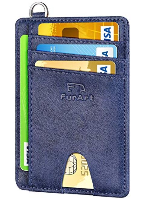 FurArt Slim Minimalist Wallet, Front Pocket Wallets, RFID Blocking, Credit Card Holder with Disassembly D-Shackle