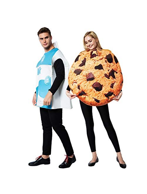 ReneeCho Couple Cookies and Milk Carton Box Costume Halloween Food Adult Men Women