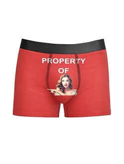 Custom Funny Face Men's Boxer Shorts Personalized Novelty Briefs Underpants with Photo (XS-5XL)